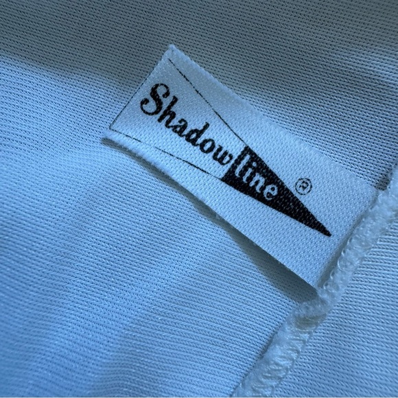 VTG Shadow Line White Lace Nightgown Mini Dress Spaghetti Straps Sweetheart 36 - Picture 9 of 10